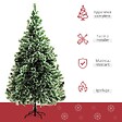 HOMCOM - Sapin de Noël artificiel aspect enneigé Ø 100 x 210H cm 968 branches épines imitation Nordmann grand réalisme - vignette