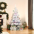HOMCOM - Sapin arbre de Noël artificiel blanc 150 cm 680 branches avec nombreux accessoires variés - vignette