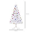 HOMCOM - Sapin arbre de Noël artificiel blanc 150 cm 680 branches avec nombreux accessoires variés - vignette