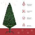 HOMCOM - Sapin de Noël artificiel lumineux fibre optique multicolore + support pied Ø 75 x 150H cm 180 branches étoile sommet brillante vert - vignette