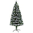 HOMCOM - Sapin de Noël artificiel lumineux fibre optique LED + 20 ampoules + support pied Ø 63 x 120H cm 130 branches étoile sommet brillante vert - vignette