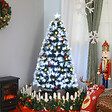 HOMCOM - Sapin de Noël artificiel lumineux fibre optique LED + 20 ampoules + support pied Ø 63 x 120H cm 130 branches étoile sommet brillante vert - vignette