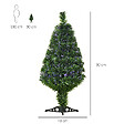 HOMCOM - Sapin de Noël artificiel lumineux fibre optique multicolore + support pied Ø 48 x 90H cm 90 branches vert - vignette