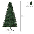 HOMCOM - Sapin de Noël artificiel Ø 120 x 240H cm 1499 branches épines imitation Nordmann grand réalisme vert - vignette