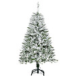 HOMCOM - Sapin de Noël artificiel aspect enneigé Ø 70 x 120H cm 200 branches épines imitation Nordmann grand réalisme - vignette