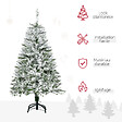 HOMCOM - Sapin de Noël artificiel aspect enneigé Ø 70 x 120H cm 200 branches épines imitation Nordmann grand réalisme - vignette