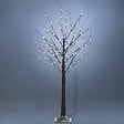 HOMCOM - Arbre lumineux LED aspect enneigé - décoration lumineuse - 96 LEDS blanc froid - norme IP 44 - usage intérieur/extérieur - 1,5H m - métal PP brun - vignette