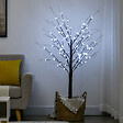 HOMCOM - Arbre lumineux LED aspect enneigé - décoration lumineuse - 96 LEDS blanc froid - norme IP 44 - usage intérieur/extérieur - 1,5H m - métal PP brun - vignette