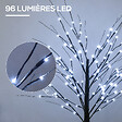 HOMCOM - Arbre lumineux LED aspect enneigé - décoration lumineuse - 96 LEDS blanc froid - norme IP 44 - usage intérieur/extérieur - 1,5H m - métal PP brun - vignette