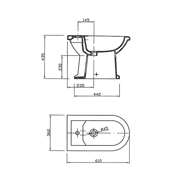 PLANETE BAIN - Bidet rétro à poser blanc Ramses - large