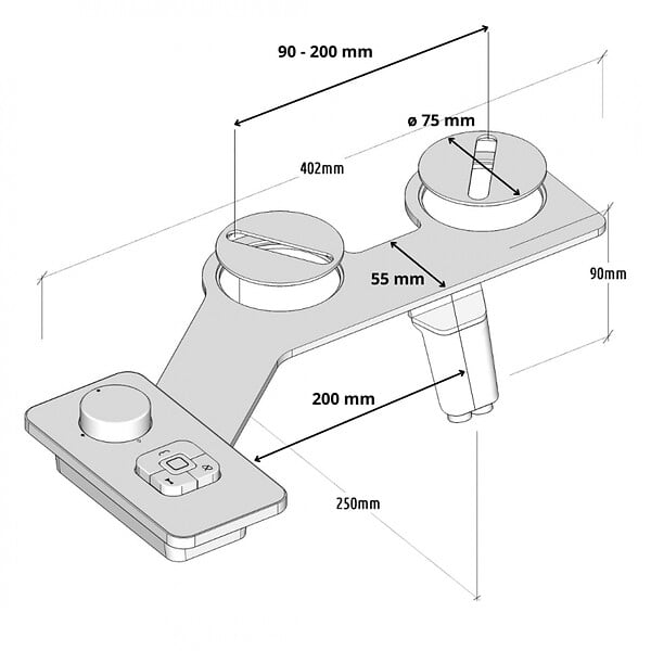 WC CLEAN - Kit bidet douchette slim pour abattant 'jet' coloris noir - large