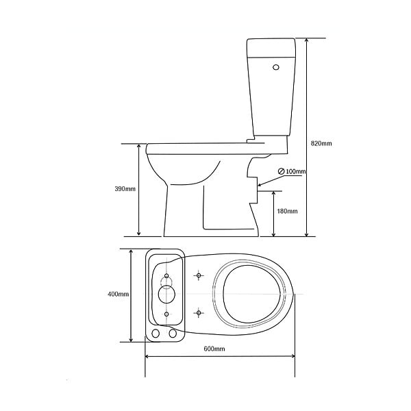 GODART - Pack WC avec lave mains intégré gain de place Sortie Horizontale - large