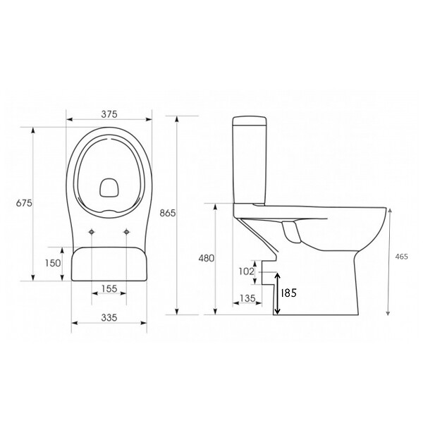 PLANETE BAIN - Pack wc surelevé rimless sortie horizontale - large