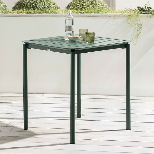 OVIALA - Table carrée de terrasse (70x70cm) vert foncé - Almada - large