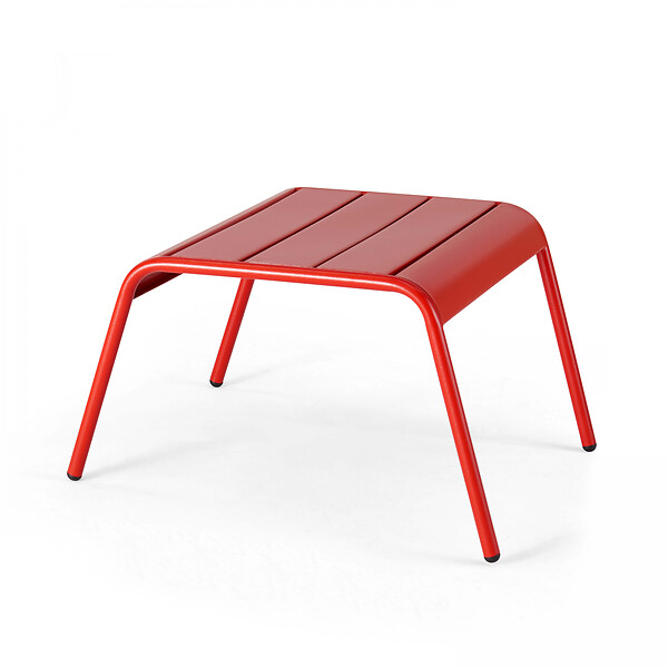 OVIALA - Lot de 2 fauteuils relax avec repose-pieds en métal rouge - Palavas - large