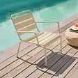 OVIALA - Fauteuil de jardin bas relax acier ivoire - Palavas - vignette