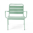 OVIALA - Fauteuil de jardin bas relax acier vert sauge - Palavas - vignette