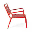 OVIALA - Fauteuil de jardin bas relax acier rouge - Palavas - vignette
