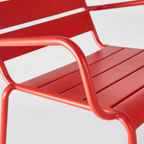OVIALA - Fauteuil de jardin bas relax acier rouge - Palavas - large