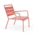 OVIALA - Lot de 2 fauteuils relax avec repose-pieds en métal argile - Palavas - vignette