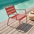 OVIALA - Fauteuil de jardin bas relax acier argile - Palavas - vignette