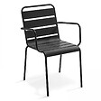 OVIALA - Ensemble table de jardin et 8 fauteuils en métal rouge et gris - Palavas - vignette