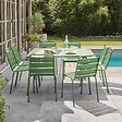 OVIALA - Ensemble table de jardin et 8 chaises en métal vert cactus - Palavas - vignette