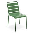 OVIALA - Ensemble table de jardin et 8 chaises en métal vert cactus - Palavas - vignette