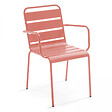 OVIALA - Ensemble table de jardin et 8 fauteuils en métal argile et gris - Palavas - vignette