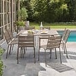 OVIALA - Ensemble table de jardin et 8 chaises en métal taupe - Palavas - vignette