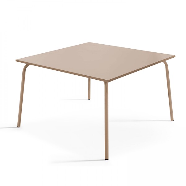 OVIALA - Ensemble table de jardin et 8 chaises en métal taupe - Palavas - large