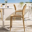 OVIALA - Chaise de terrasse ajourée en plastique jaune clair - Riga - vignette