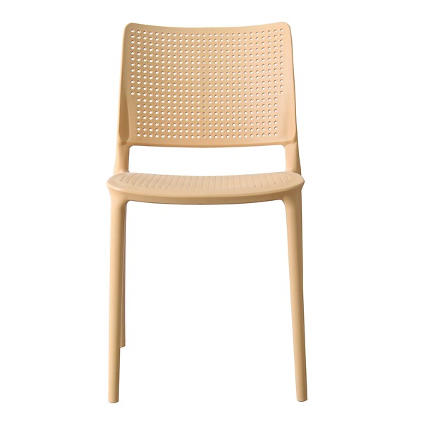 OVIALA - Chaise de terrasse ajourée en plastique jaune clair - Riga - large