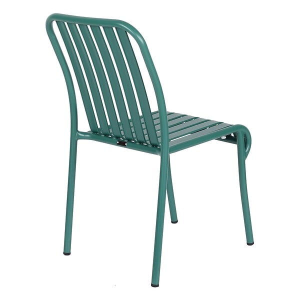 OVIALA - Chaise design de terrasse en aluminium vert foncé - Faro - large