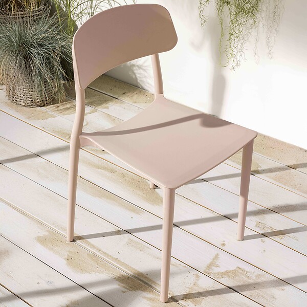 OVIALA - Lot de deux chaises en polypropylène rose - Sofia - large