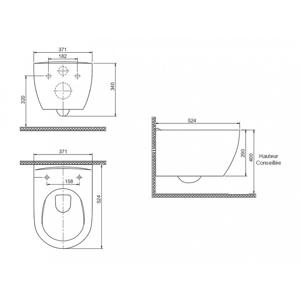 PLANETE BAIN - Cuvette suspendue sans bride avec abattant slim - Ceres - large