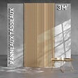 MON MARCHE DECO - Lot de 2 Panneaux Tasseaux Bois - Chêne Feutre Noir - 3 m² - vignette