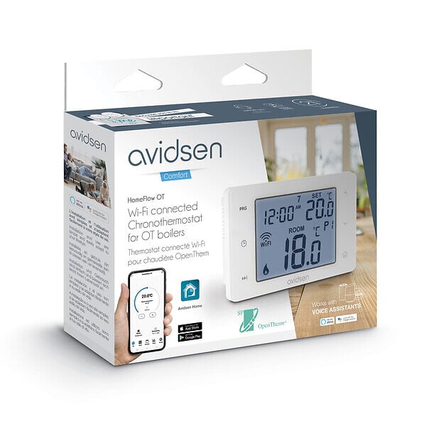 AVIDSEN - Thermostat filaire connecté HomeFlow OT - OpenTherm - WiFi - large