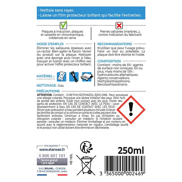 STARWAX - Soin protecteur vitrocéramique et induction - 250ml - large