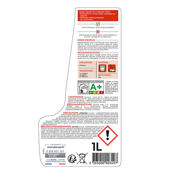 STARWAX - Lait de brillance 2en1 Tomettes-Terres cuites - 1L - large