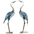 OUTSUNNY - Lot de 2 statues de jardin grues acier - vignette
