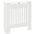 HOMCOM - Cache-radiateur design panneau - grille d'aération verticale à lattes - dim. 78L x 19l x 81H cm - MDF blanc - vignette