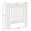 HOMCOM - Cache-radiateur design panneau - grille d'aération verticale à lattes - dim. 78L x 19l x 81H cm - MDF blanc - vignette