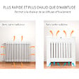 HOMCOM - Cache-radiateur design panneau - grille d'aération verticale à lattes - dim. 78L x 19l x 81H cm - MDF blanc - vignette