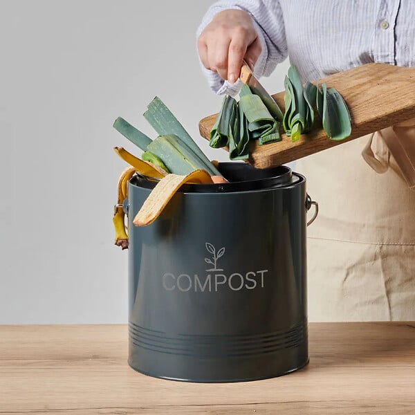 GUILLOUARD - Seau à Compost Rond 4.5l Gris - 040615 - large