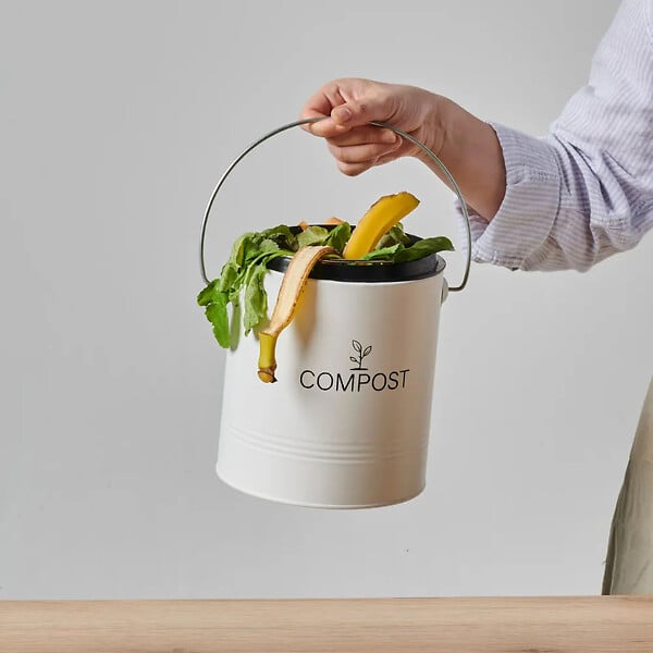 GUILLOUARD - seau à  compost rond 4.5l blanc - 040606 - large