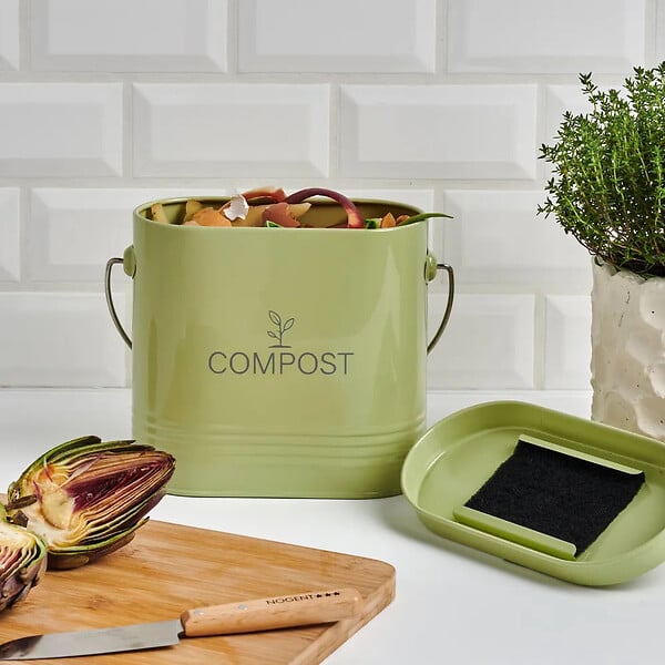 GUILLOUARD - Seau à Compost Ovale 7l Vert Sauge - 040631 - large