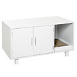 PAWHUT - Maison de toilette pour chat - 2 portes, niche, grattoir amovible - MDF blanc - vignette