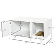 PAWHUT - Maison de toilette pour chat - 2 portes, niche, grattoir amovible - MDF blanc - vignette