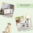 PAWHUT - Maison de toilette pour chat - 2 portes, niche, grattoir amovible - MDF blanc - vignette